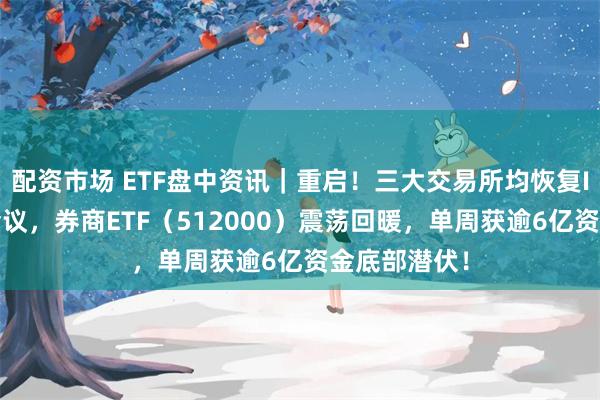 配资市场 ETF盘中资讯｜重启！三大交易所均恢复IPO上市委会议，券商ETF（512000）震荡回暖，单周获逾6亿资金底部潜伏！