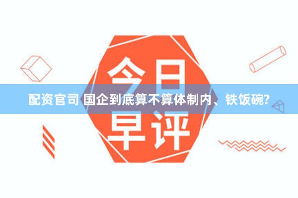 配资官司 国企到底算不算体制内、铁饭碗?